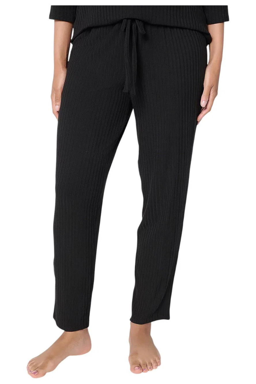Modern Soul x Anybody Women's Radiant Rib Tapered Ankle Pant Black - Regular